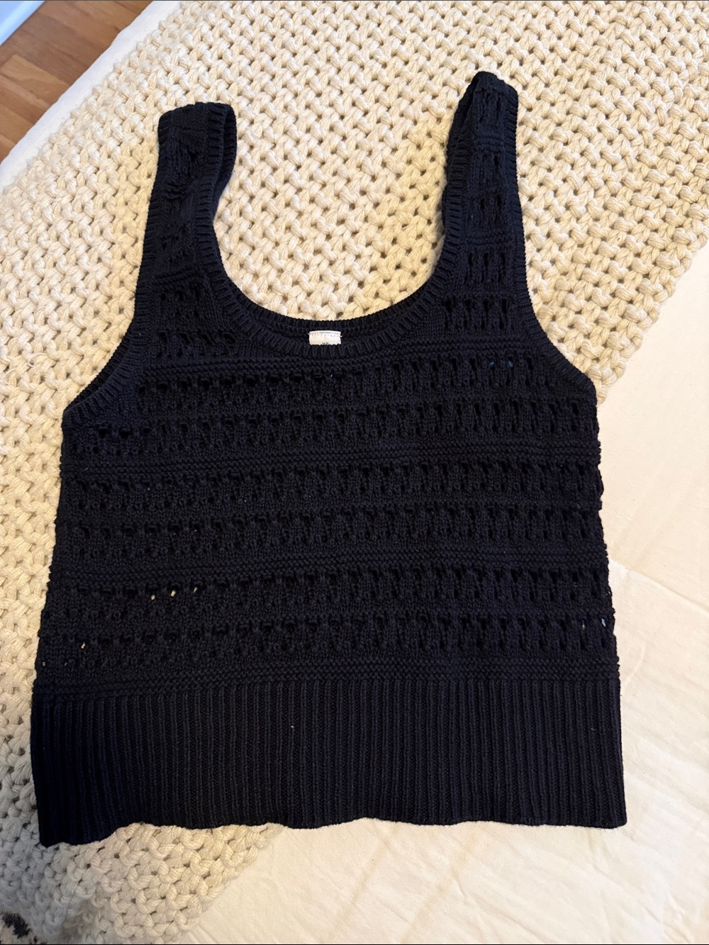 Black Knit Sweater Tank Top - Women